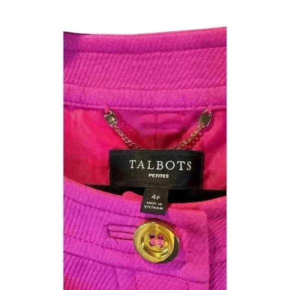Talbots Women’s Skirt Suit Pink Barbiecore Cotton Lined Career Office. 4p & 2 - Picture 4 of 15